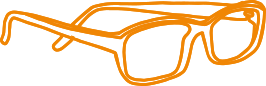 A sketch of a pair of glasses