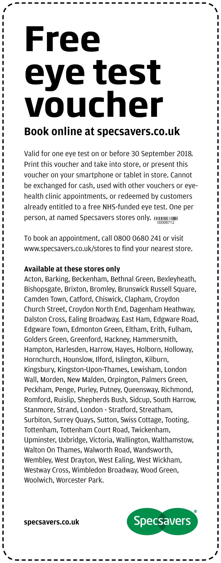 Free Eye Test - Carlton